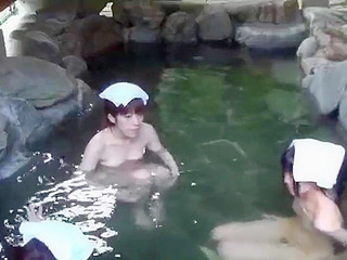 Getting Naughty in Nippon: Sneak Peek of Shy Japanese Girls' Nude Bathing in Public Onsen.
